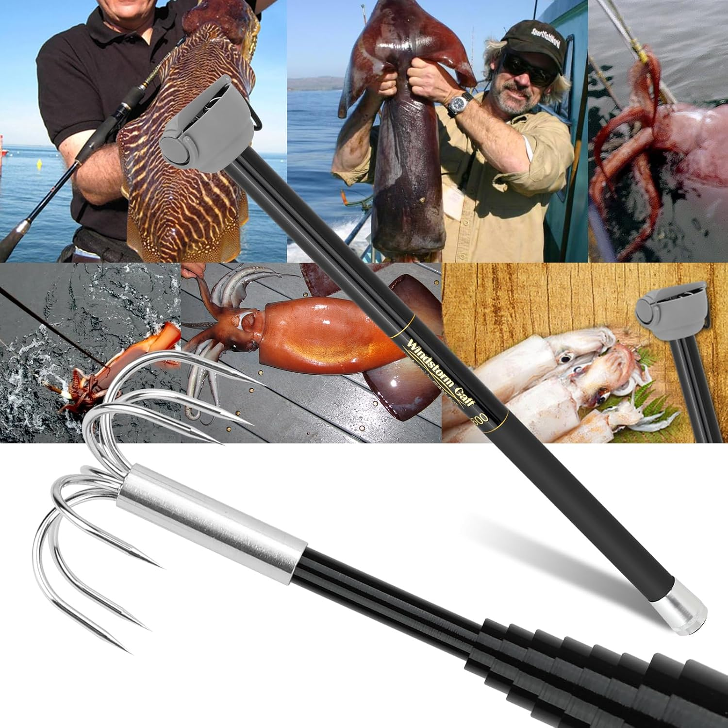 SANLIKE Fishing-Squid Gaff 3M/ - Fishing Rod Carbon Fiber avaliação e preço