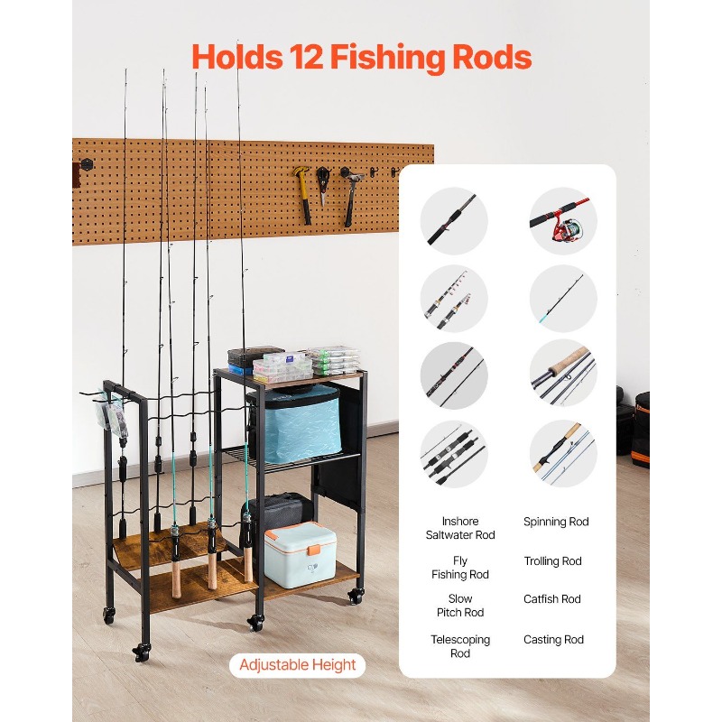 12 Pole Fishing Rod Holder Fis - Fishing Rod Holder avaliação e preço