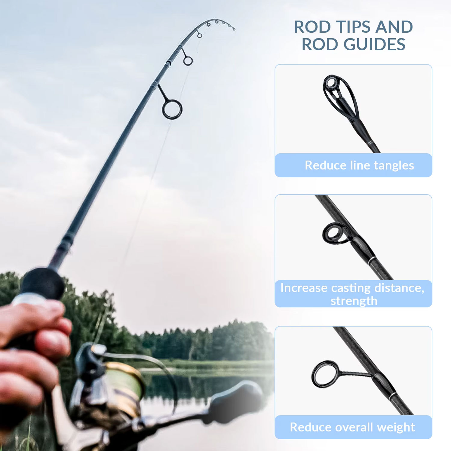 40pcs Colorful Fishing Rod Gui - Fishing Rod Tip Replacement avaliação e preço